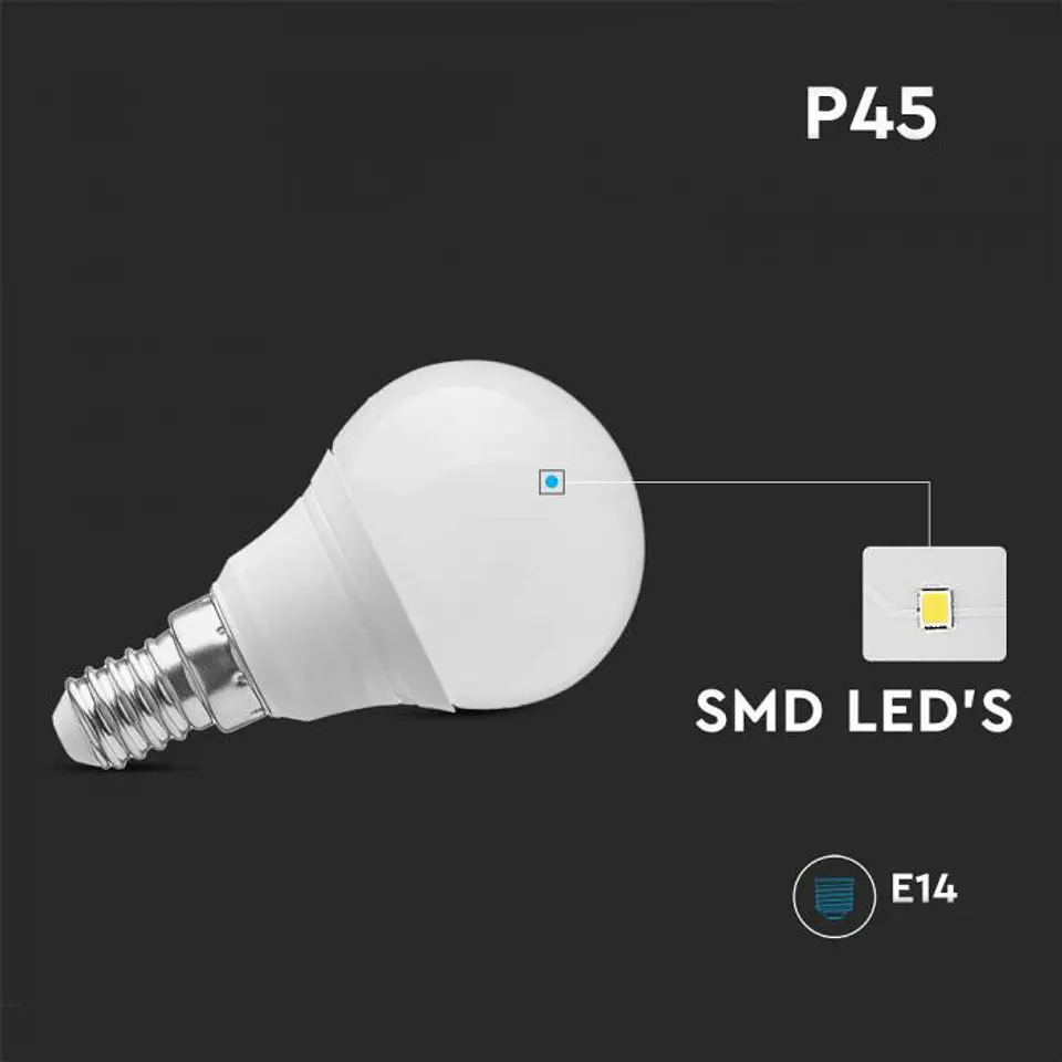 Bombilla LED Plastic Chip Samsung 4.5W E14 P45 V-TAC 4