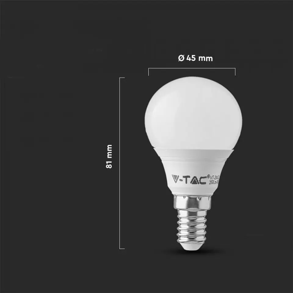 Bombilla LED Plastic Chip Samsung 7W 4000K E14 P45 V-TAC 2