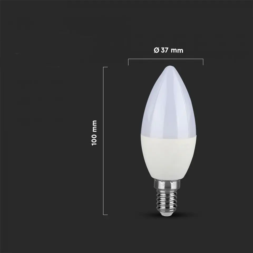 Lâmpada LED vela Chip Samsung 5.5W E14 C37 V-TAC 4