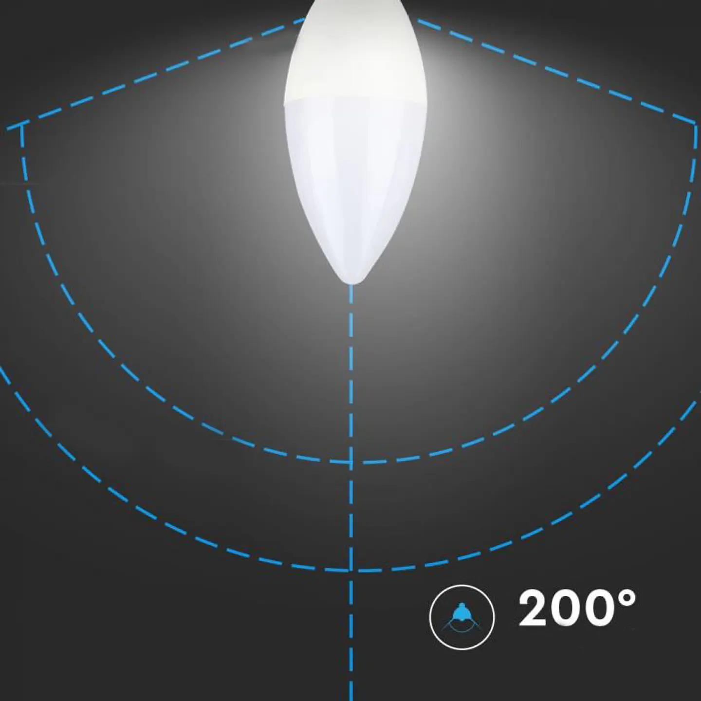 Lâmpada LED vela Chip Samsung 5.5W E14 C37 V-TAC 5