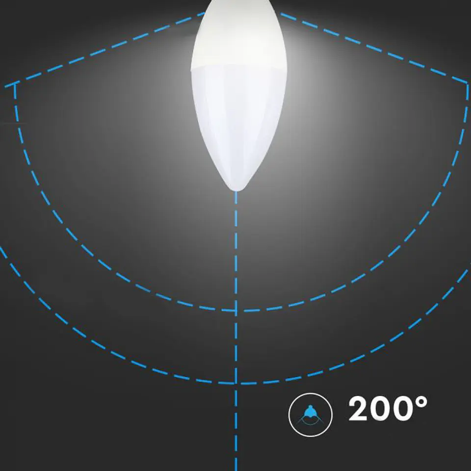 Lâmpada LED vela Chip Samsung 5.5W E14 C37 V-TAC 5