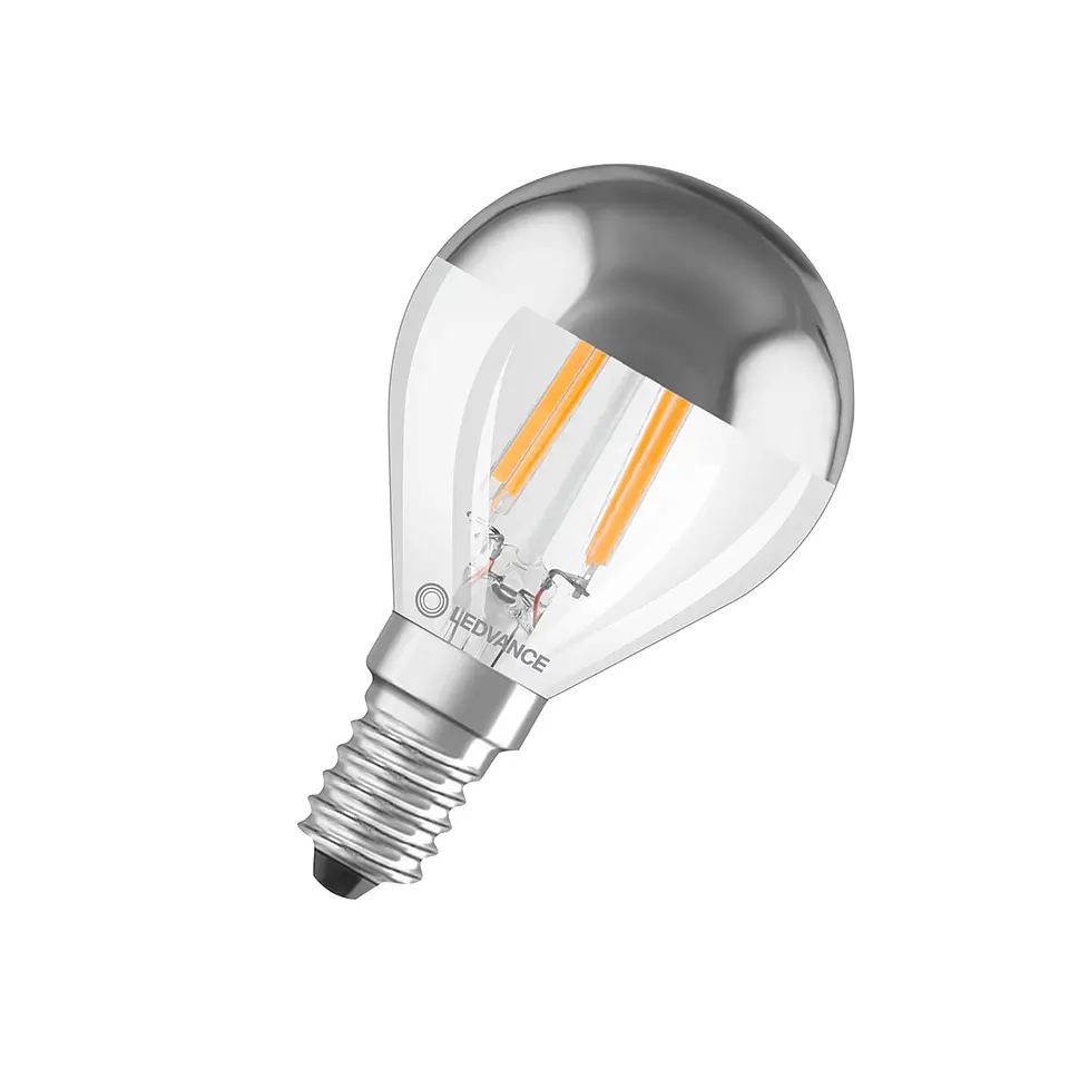 Lâmpada LED Classic P 31 filament mirror P 4W 827 silver E14 Ledvance 2