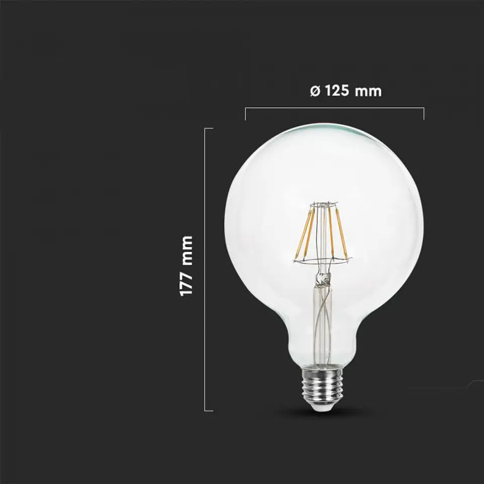 Bombilla LED de filamento 4W 2700K E27 G125 DIM V-TAC 2