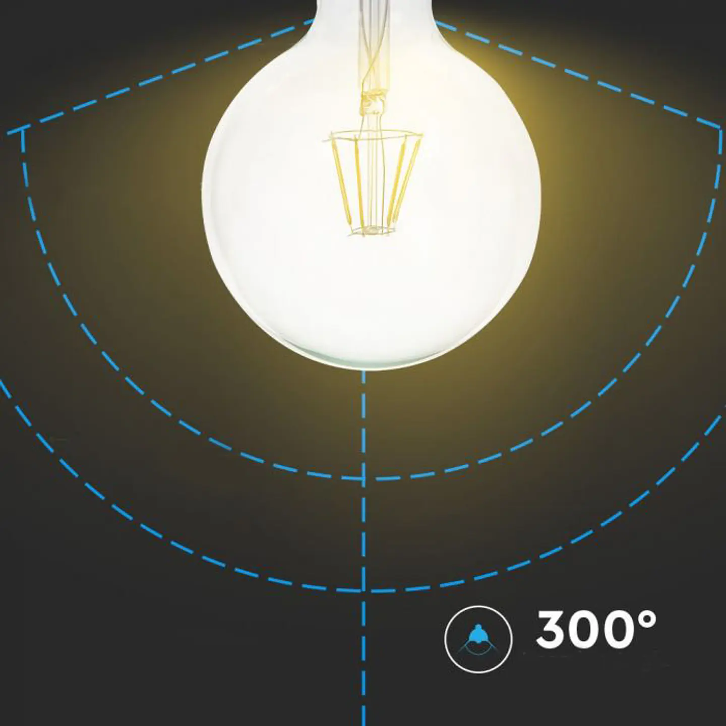 Bombilla LED de filamento 4W 2700K E27 G125 DIM V-TAC 3
