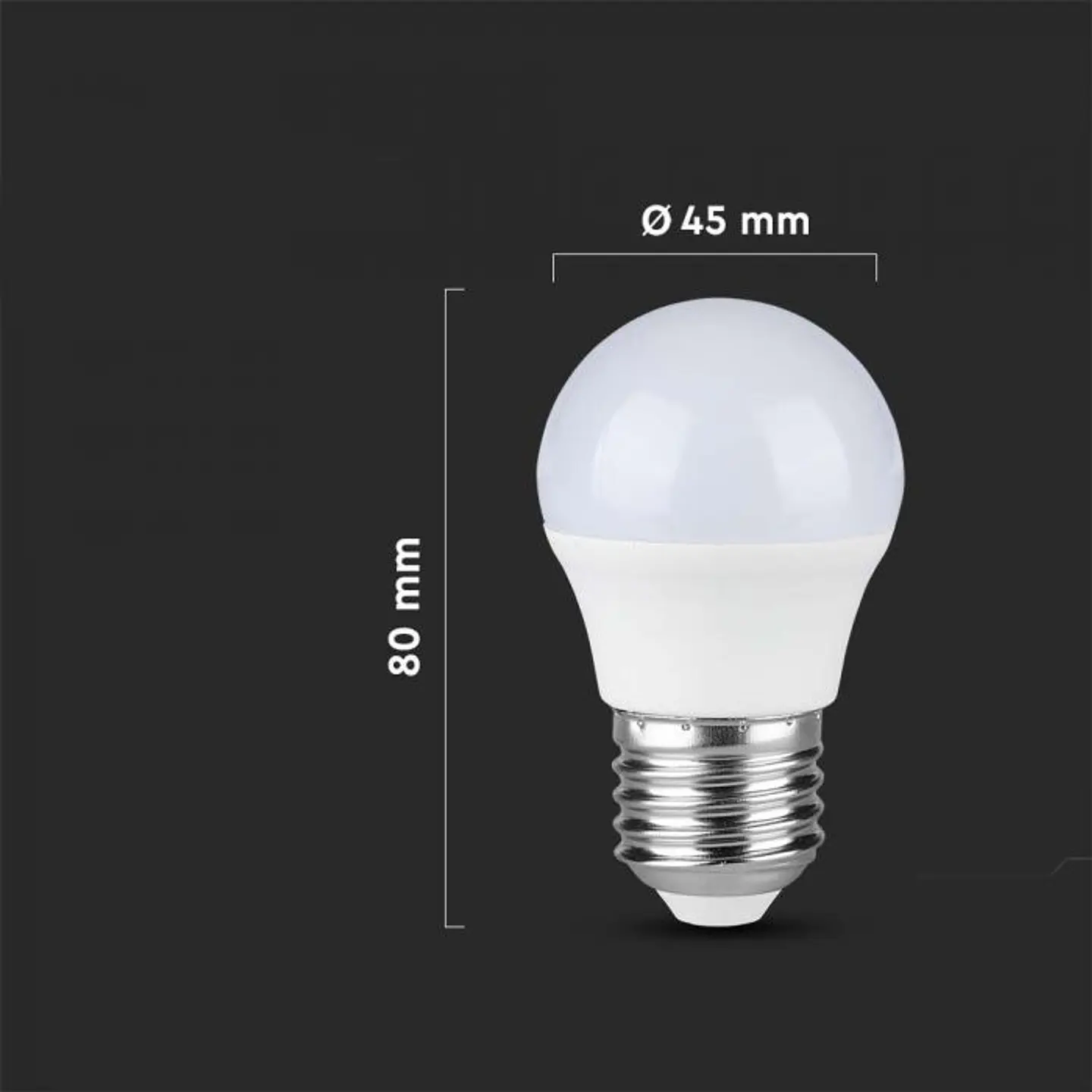 Lâmpada LED Chip Samsung 5.5W E27 P45 V-TAC 2