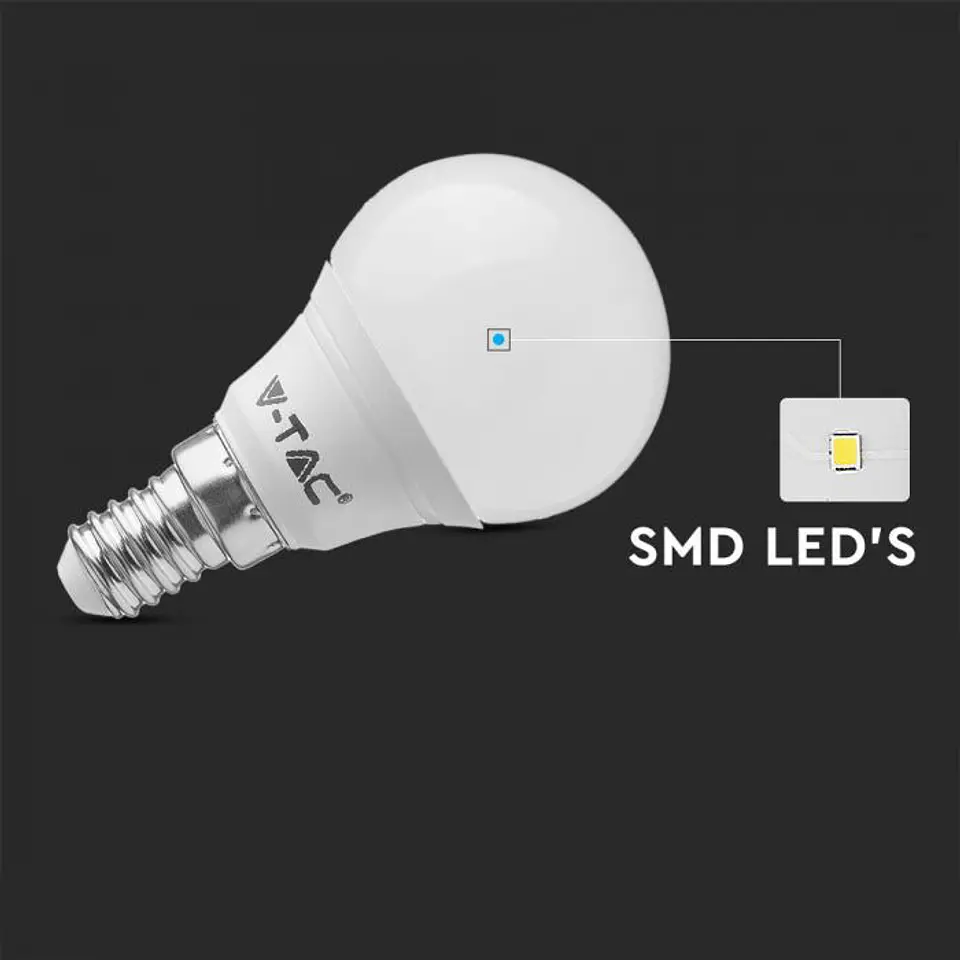 Bombilla LED Chip Samsung 5.5W 4000K E14 P45 V-TAC 3