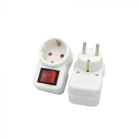 Adaptador con interruptor de 2 polos 16A 250V V-TAC