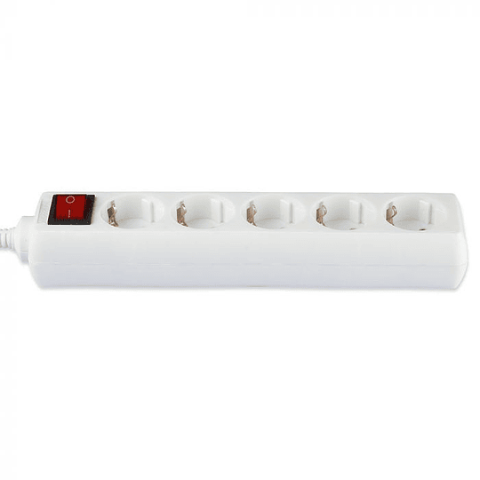 Base múltiple 5 vías con interruptor 3G1.5mm² X 1.5m IP44 V-TAC