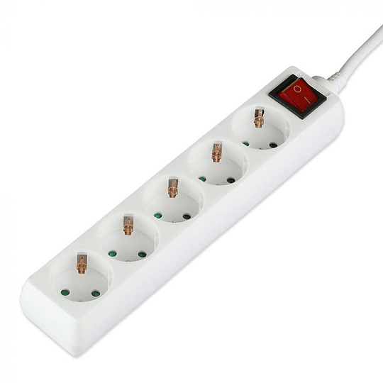 Base múltiple 5 vías con interruptor 3G1.5mm² X 1.5m IP44 V-TAC