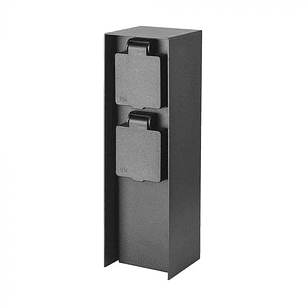 Bollard with 2 sockets 16A max. 3600W Brushed Steel V-TAC