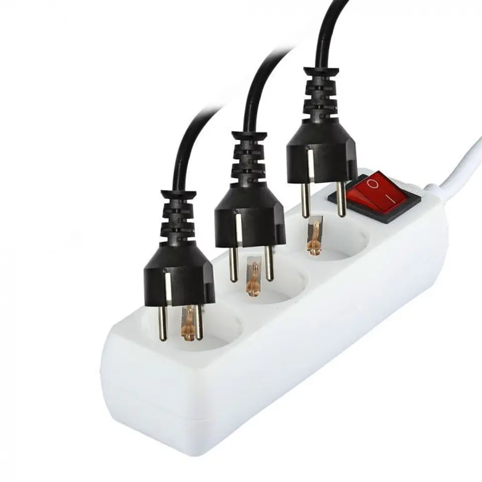 Base múltiple de 3 vías con interruptor 3G1,5mm² X 1.5m V-TAC 5