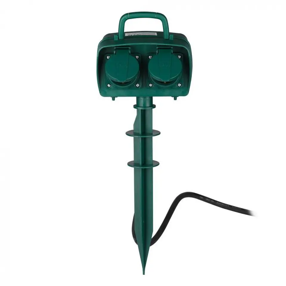 Garden 2-way stake socket with timer 3G1.5mm² X 3m IP44 V-TAC 2