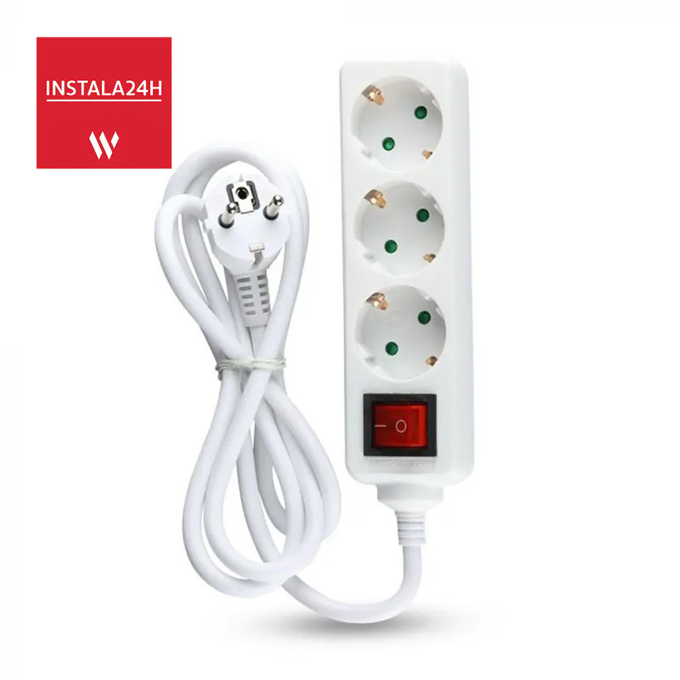 Base múltiple de 3 vías con interruptor 3G1,5mm² X 1.5m V-TAC 1