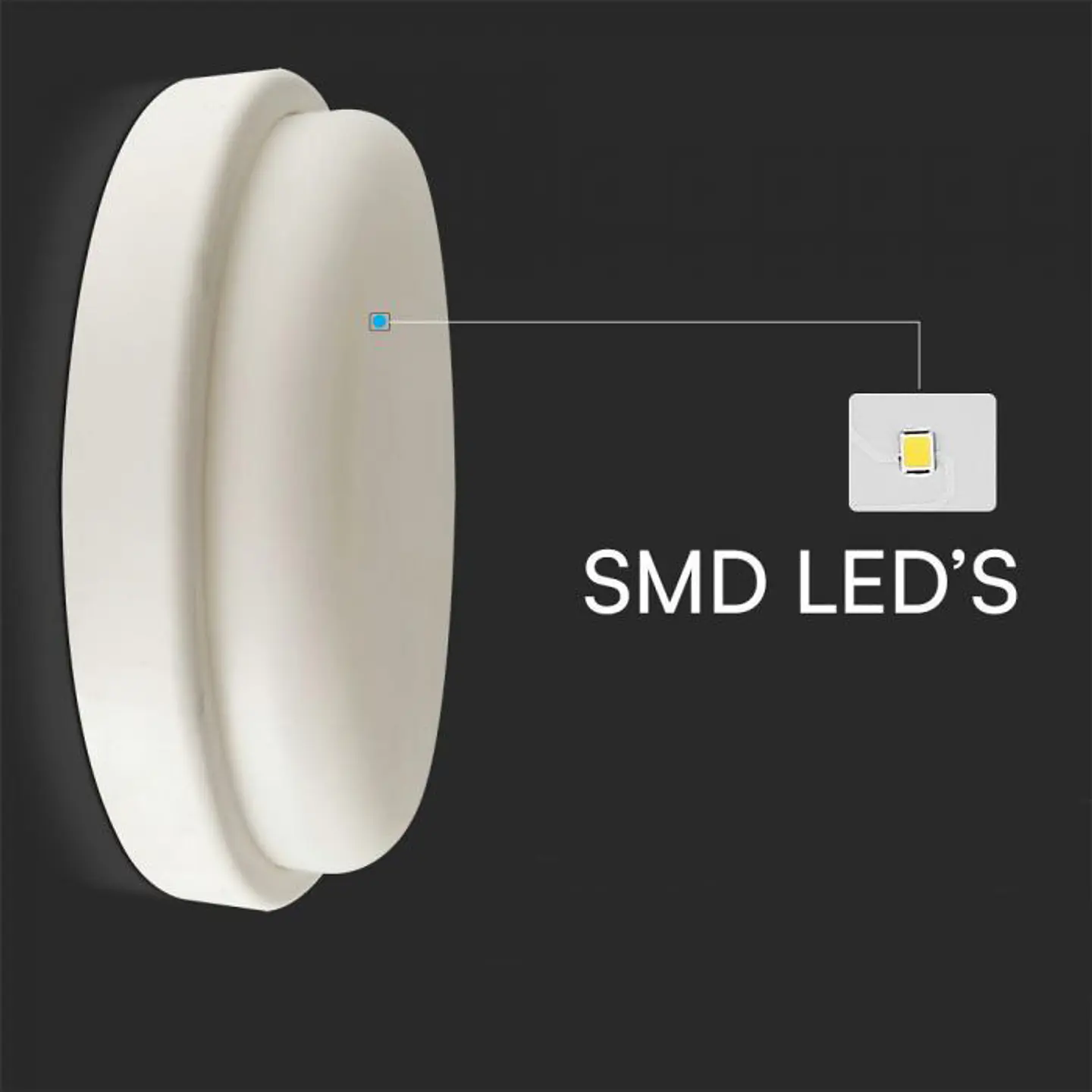 Bulkhead LED 24W 240mm 4000K IP54 V-TAC 3
