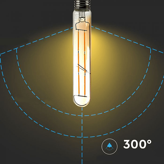 Lâmpada LED de filamento T30 6W 2200K E27 âmbar V-TAC