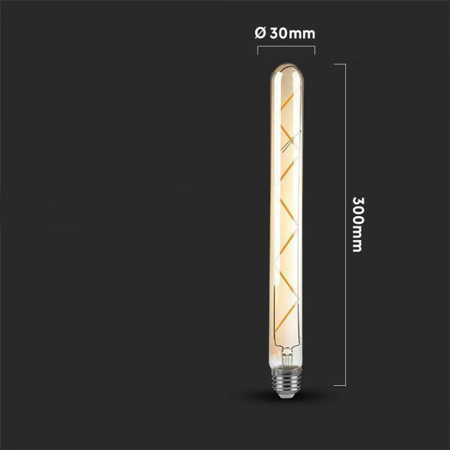 Lâmpada LED de filamento T30 7W 2200K E27 âmbar V-TAC 2