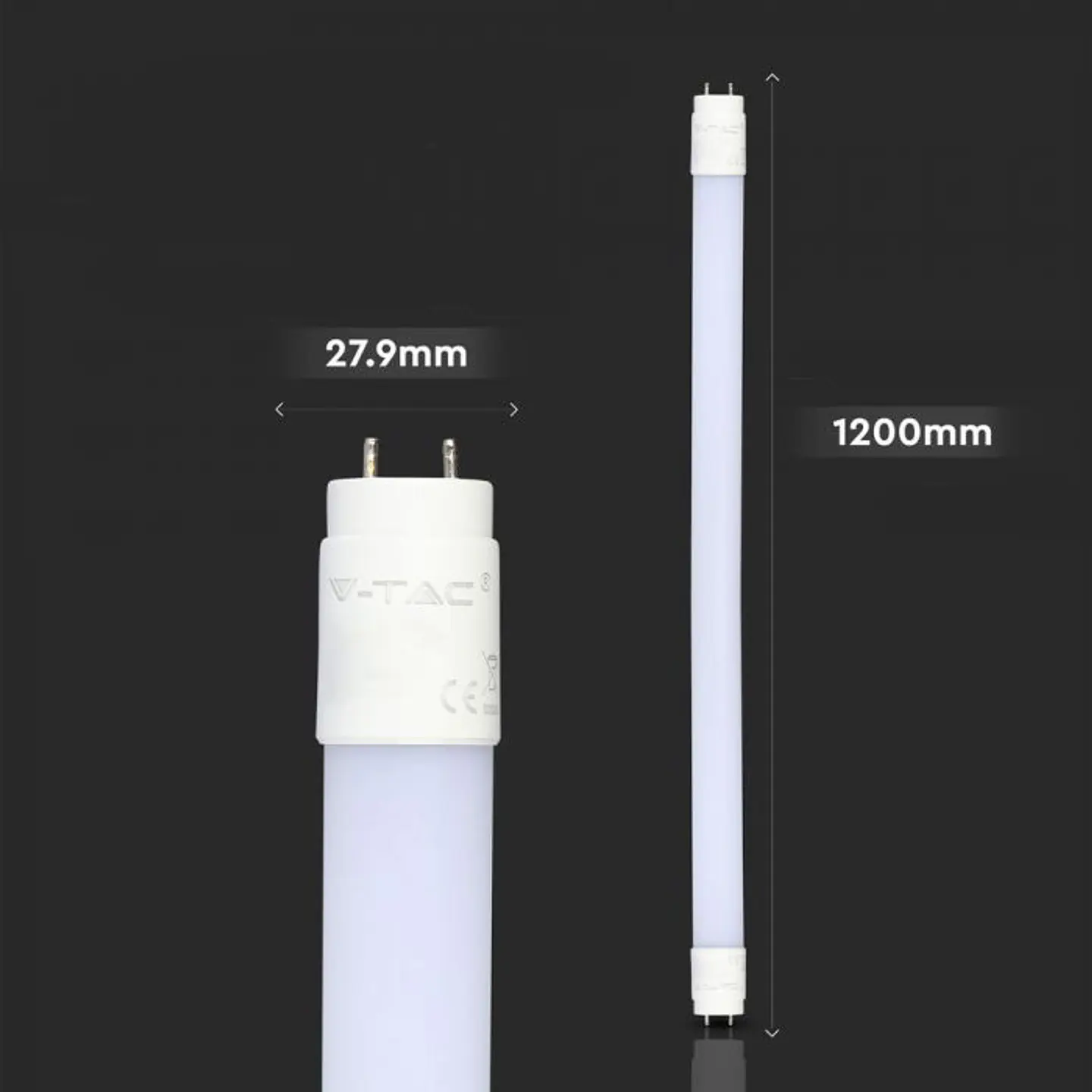 Lâmpada Tubo LED T8 Nanoplástico 1200mm 18W Chip Samsung G13 V-TAC 3