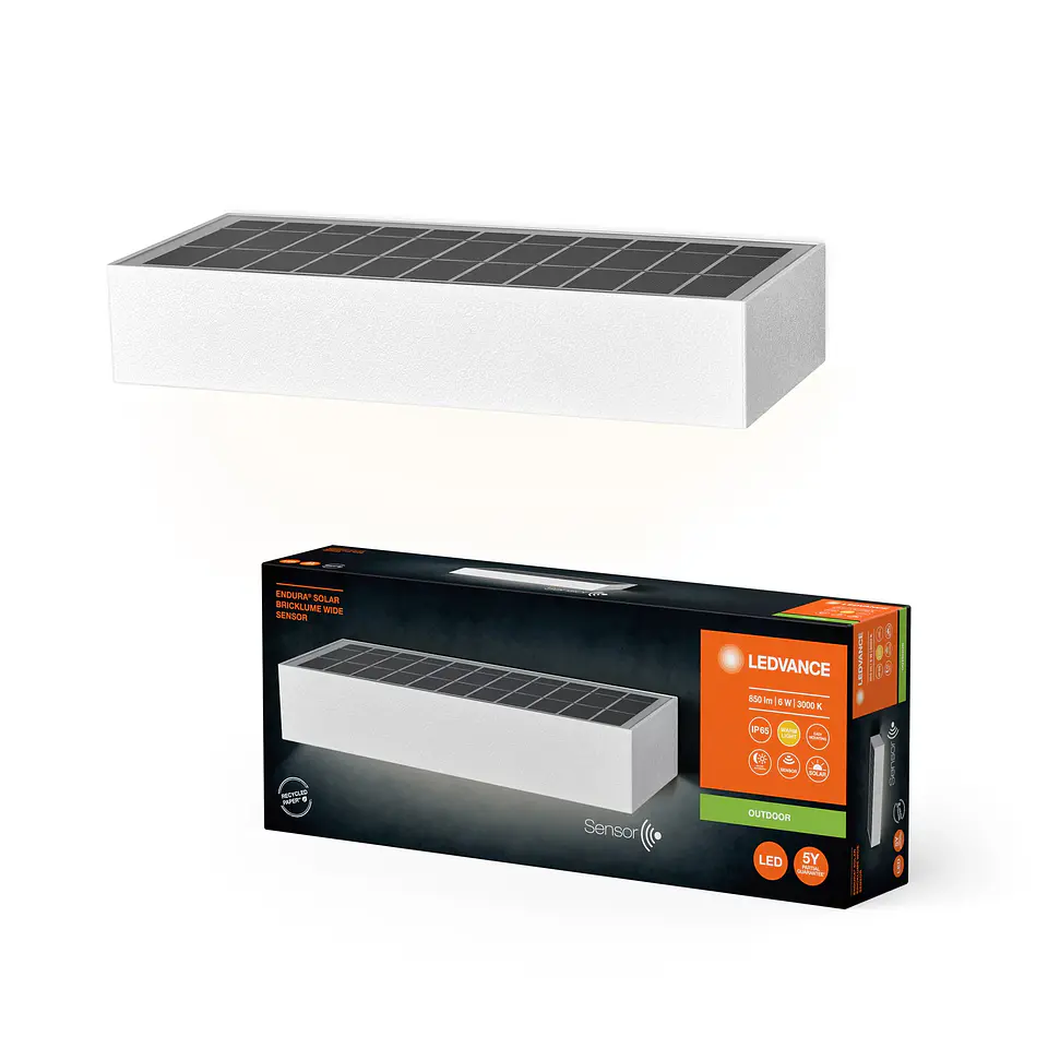 Painel Endura style solar Bricklume sensor wide Branco Ledvance 3