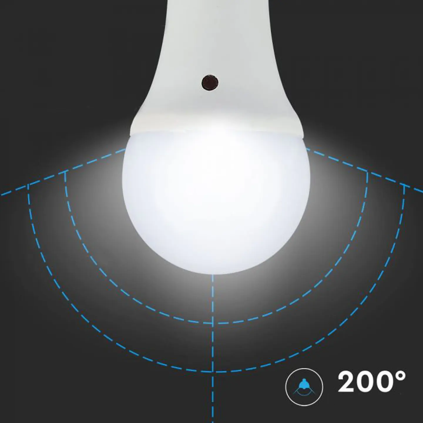 Lâmpada LED Plastic 9W 4000K E27 A60 200° c/sensor V-TAC 5