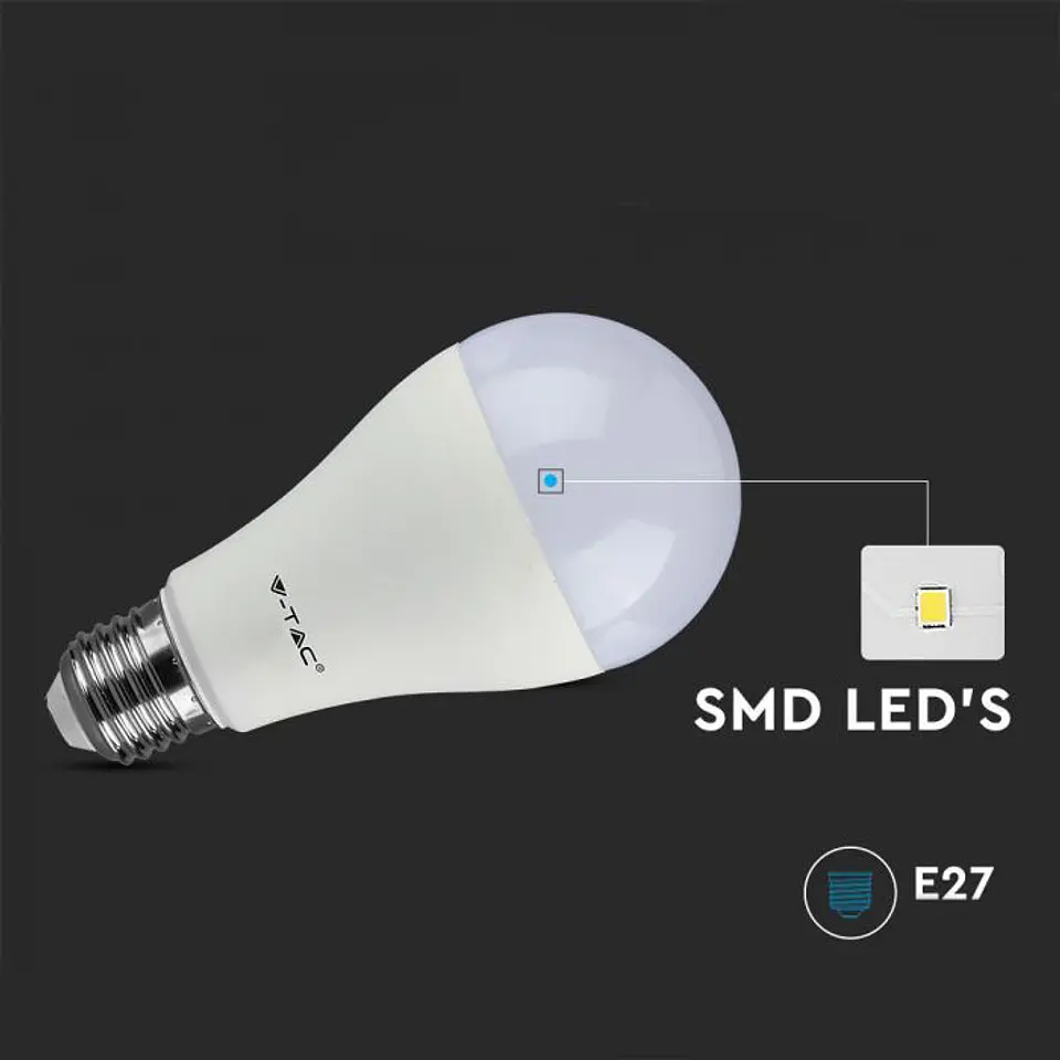 Lâmpada LED Plastic 17W E27 A65 200° V-TAC 3
