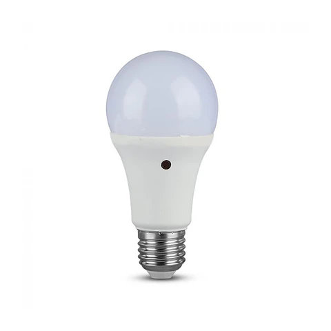 Lâmpada LED Plastic 9W 4000K E27 A60 200° c/sensor V-TAC