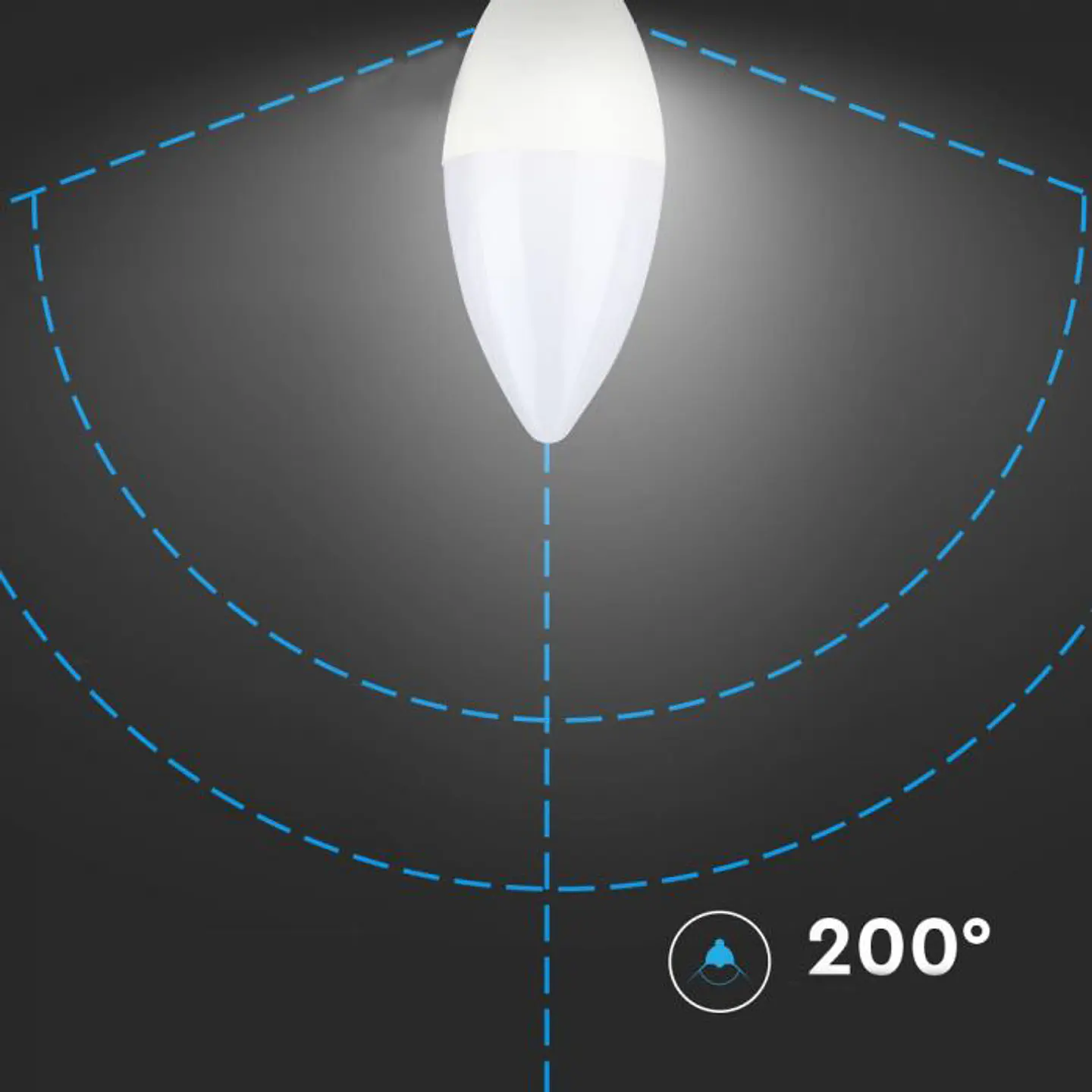 Lâmpada LED vela Plastic Chip Samsung 7W E14 V-TAC 5