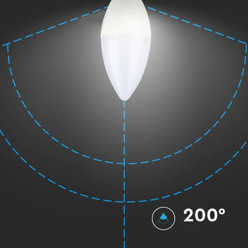 Lâmpada LED vela Plastic Chip Samsung 7W E14 V-TAC 5