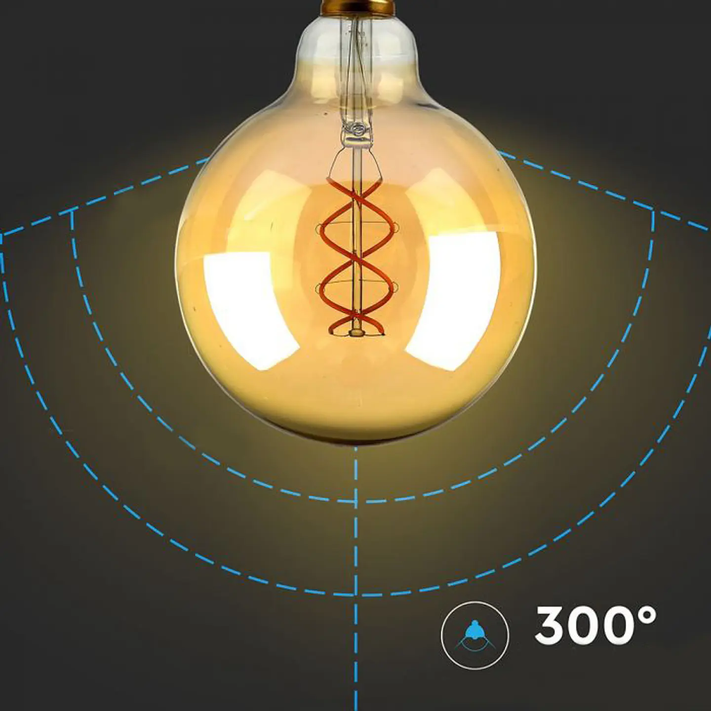 Bombilla filamento LED G125 5W 2200K E27 âmbar V-TAC 3