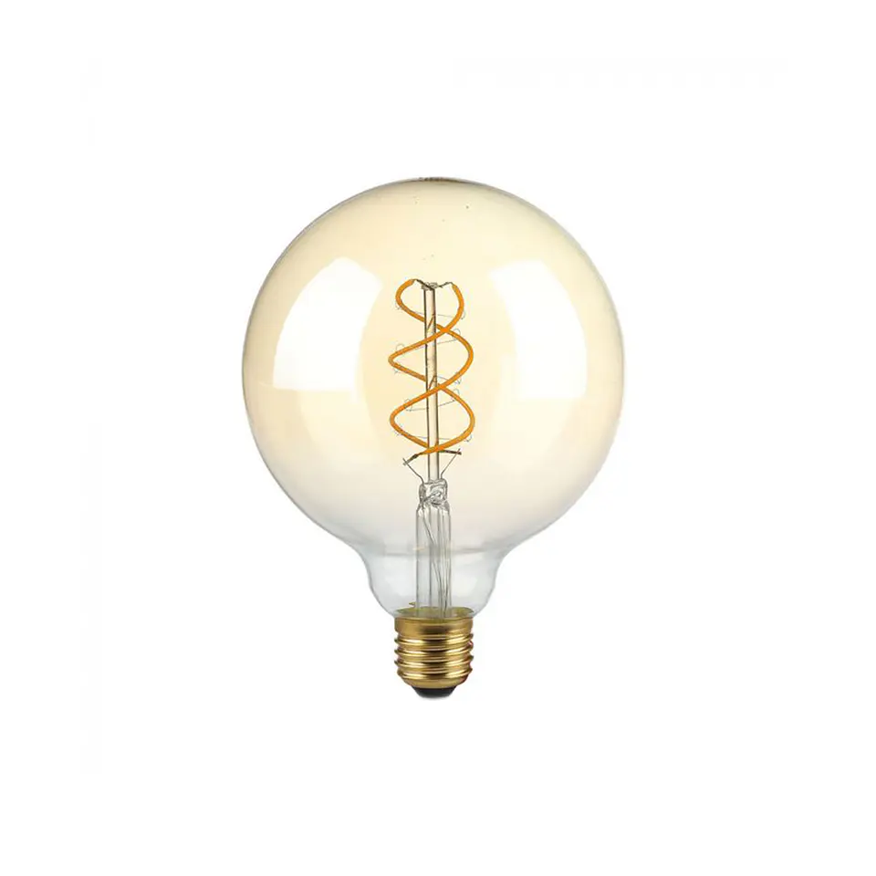 Lâmpada de filamento LED G125 DIM 5W 2200K E27 âmbar V-TAC 1