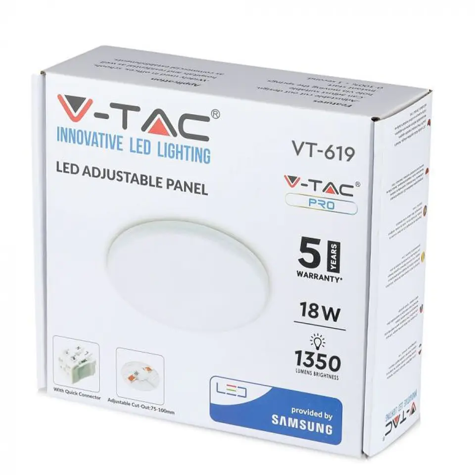 Downlight LED redondo ajustable chip Samsung 18W 4000K V-TAC 7