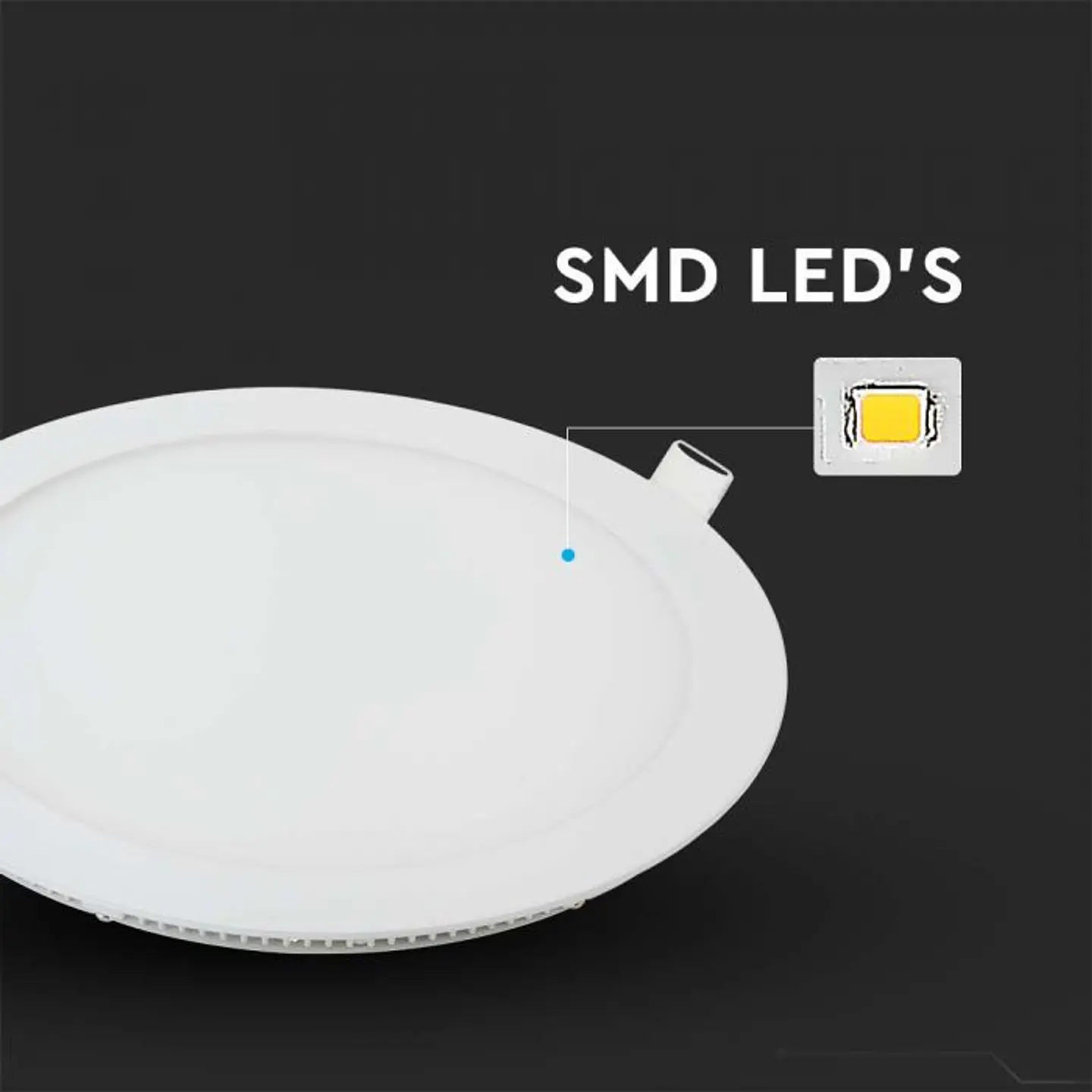 Downlight de encastrar redondo LED 18W 2700K V-TAC 3