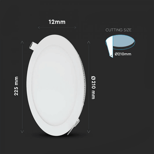 Downlight de encastrar redondo LED 18W 2700K V-TAC