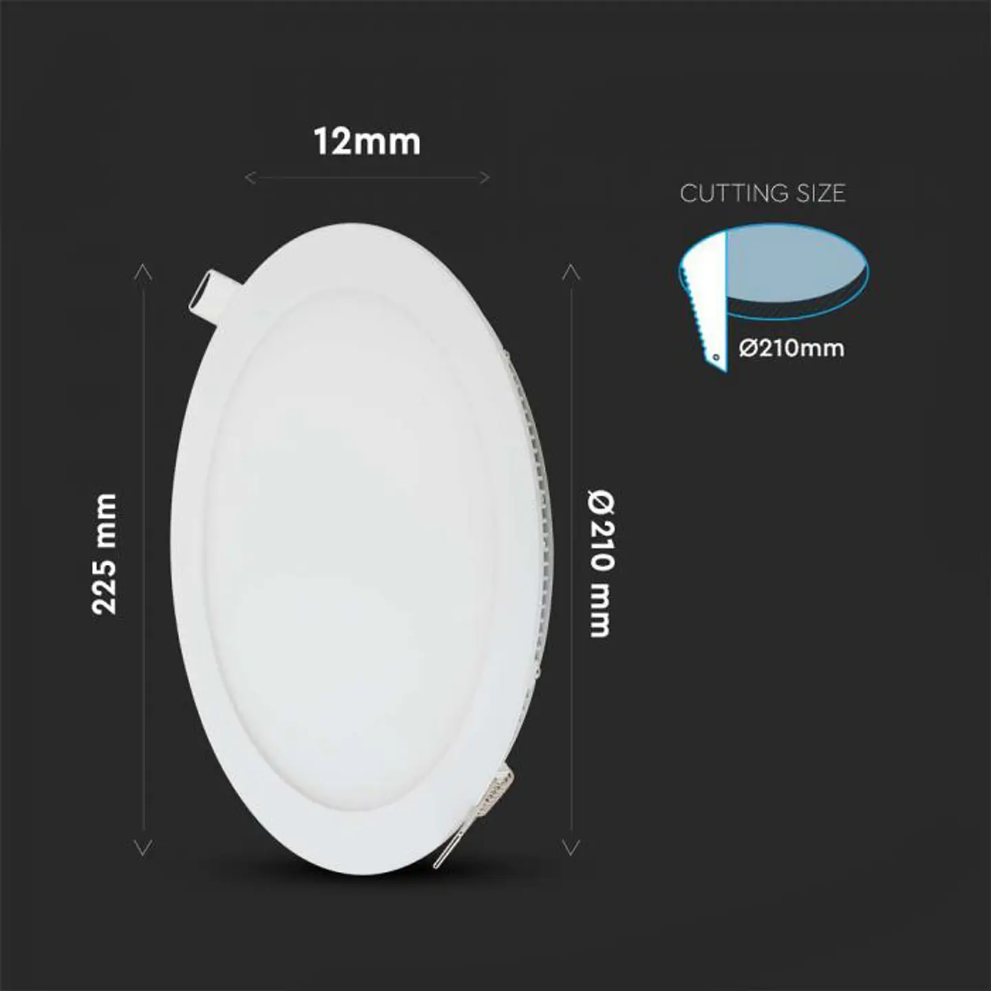 Downlight de encastrar redondo LED 18W 2700K V-TAC 2