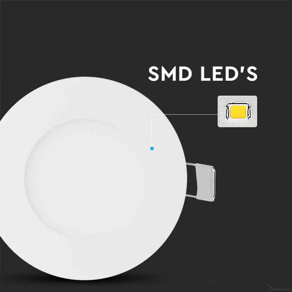 Round recessed downlight 3W with EMC driver V-TAC 3