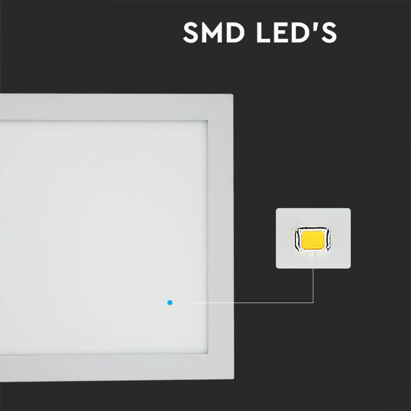 Downlight LED de encastrar quadrado 24W 3000K 300X300mm V-TAC 4