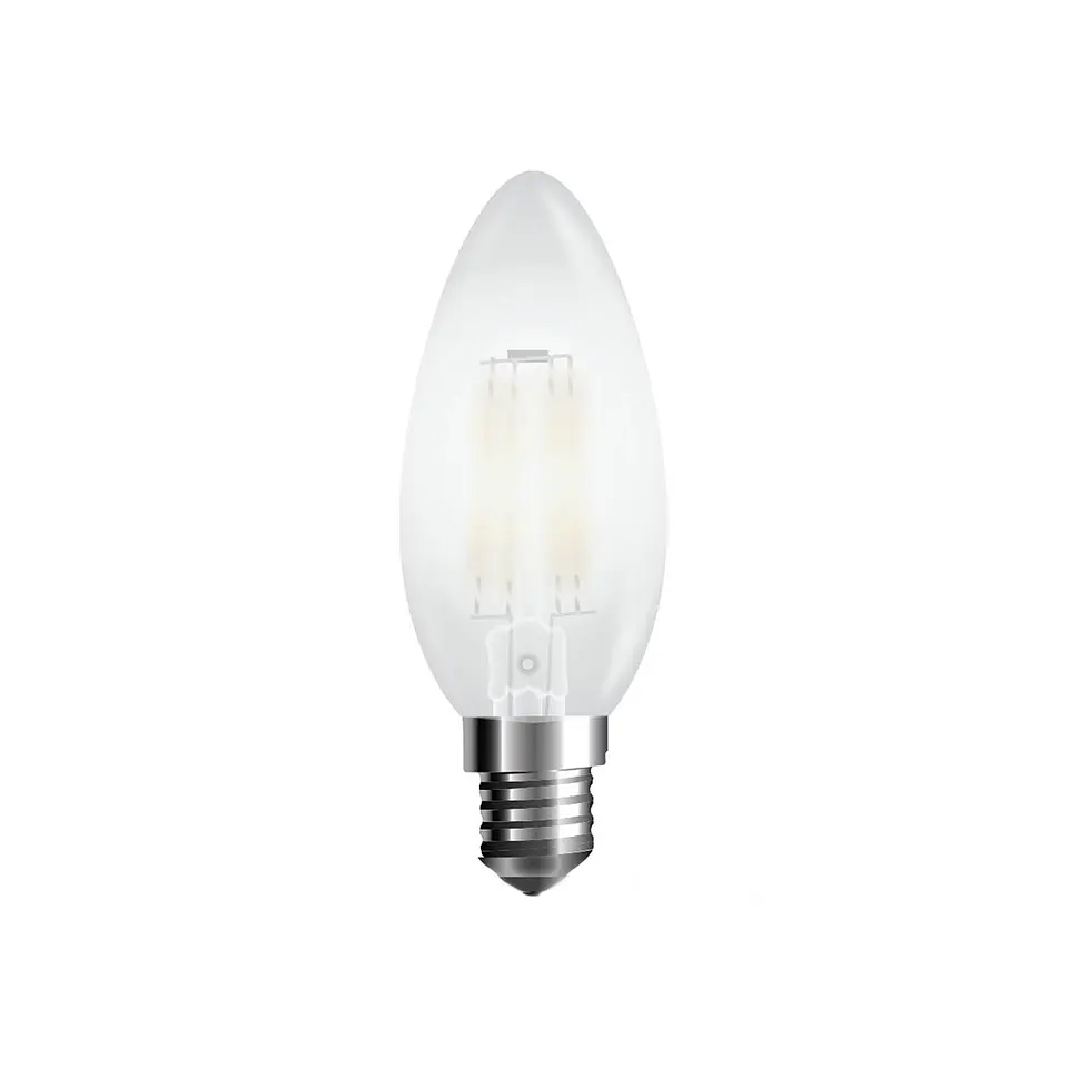 LED Filament Candle Bulb 4W 2700K E14 DIM Frost Cover V-TAC 1