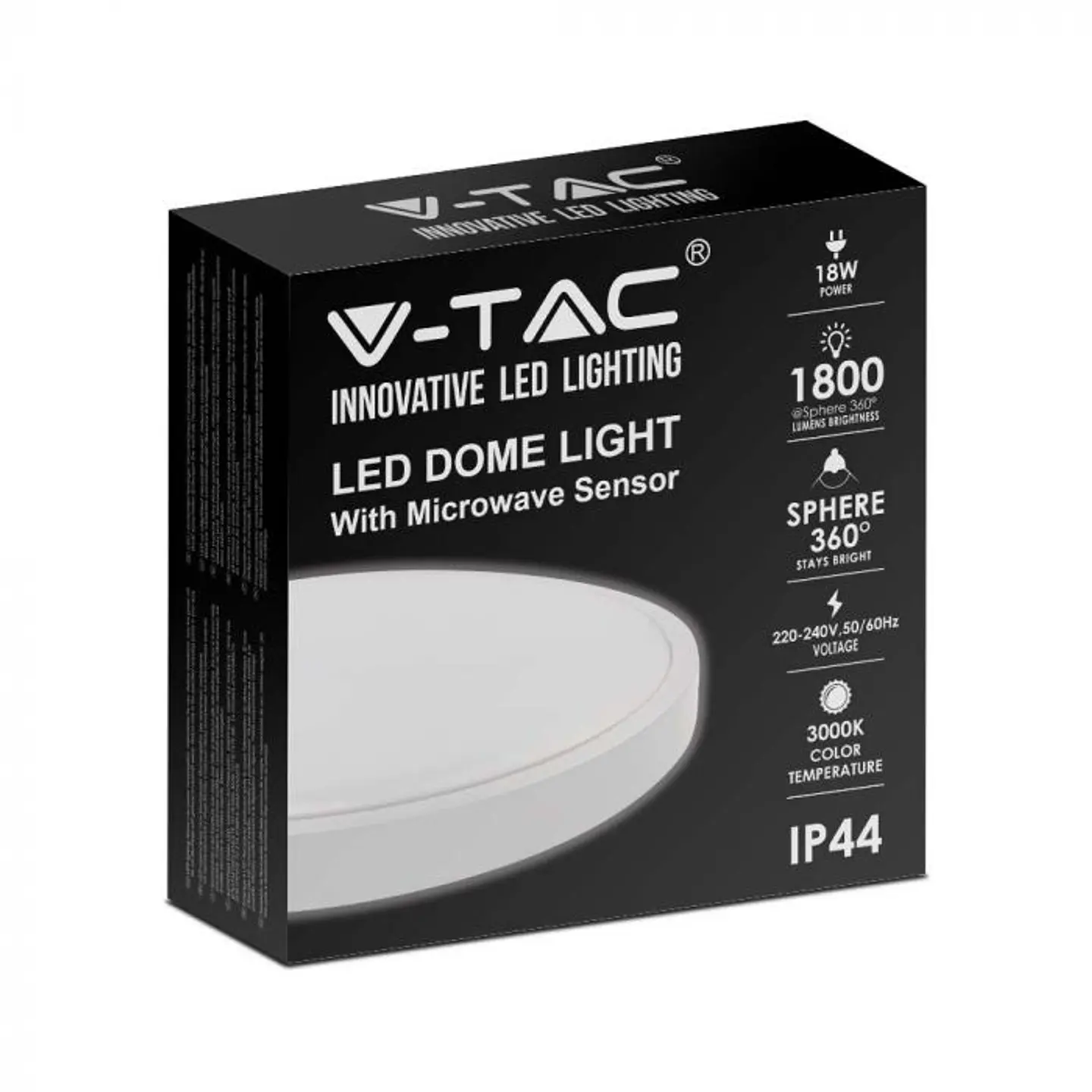 Plafon LED DOME 18W 4000K IP44 c/sensor de micro-ondas V-TAC 7
