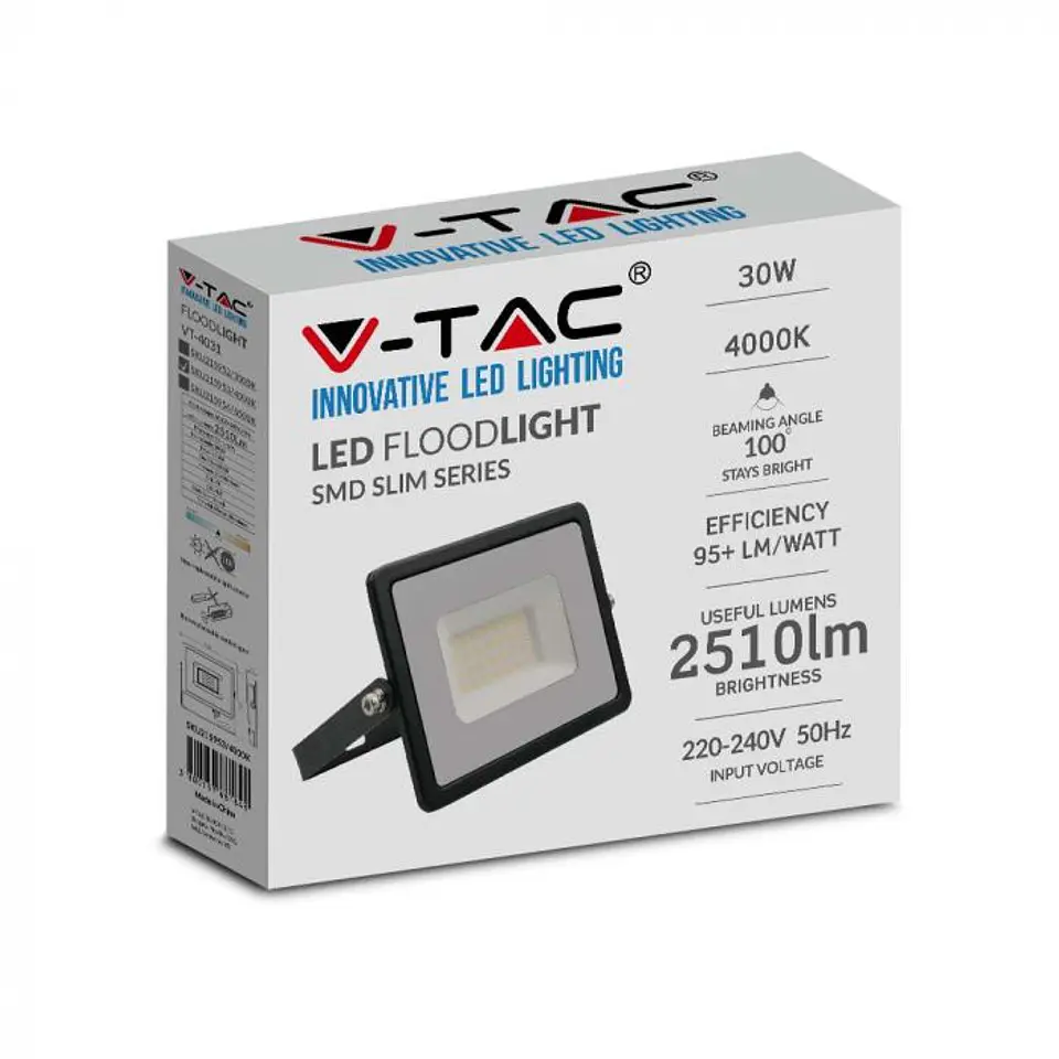 Projetor LED SMD 30W IP65 Preto V-TAC 7