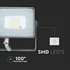 Projetor LED SMD Chip Samsung 10W 3000K Cinza V-TAC