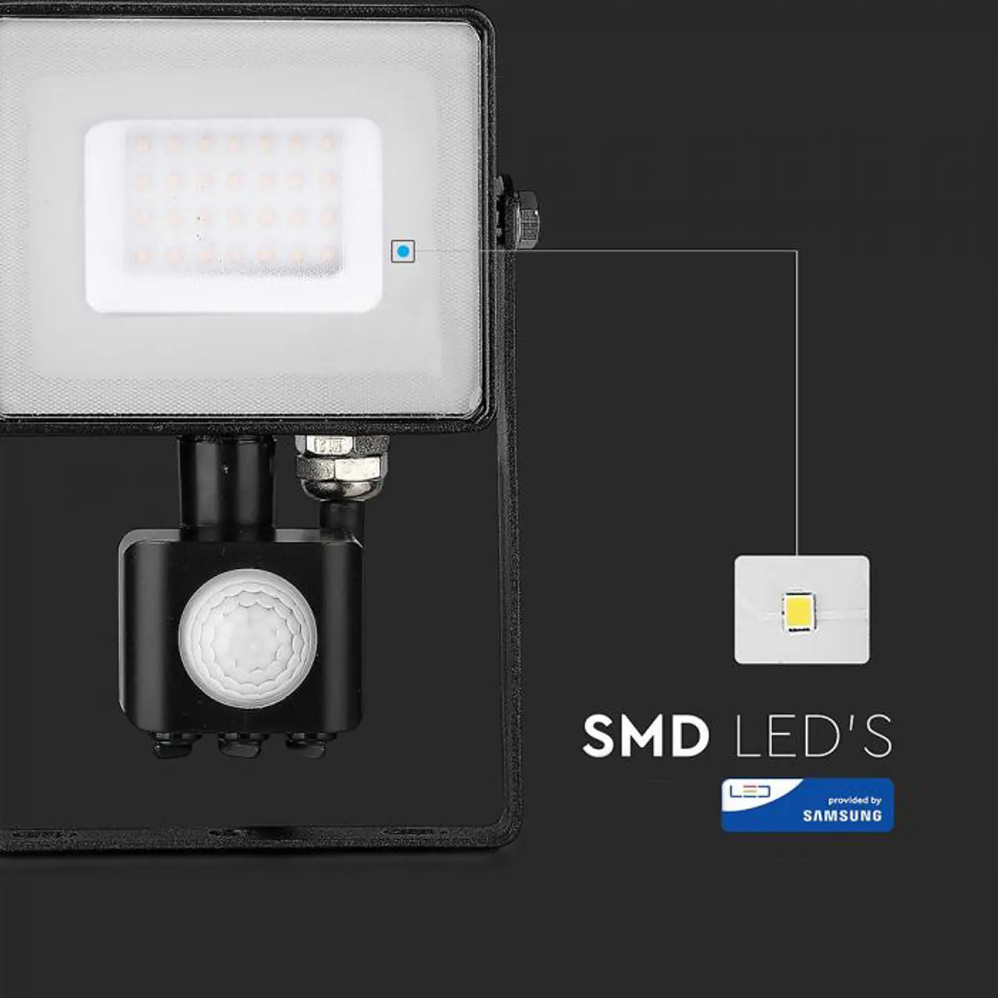 Proyector LED SMD Chip Samsung 30W 4000K Preto V-TAC 5