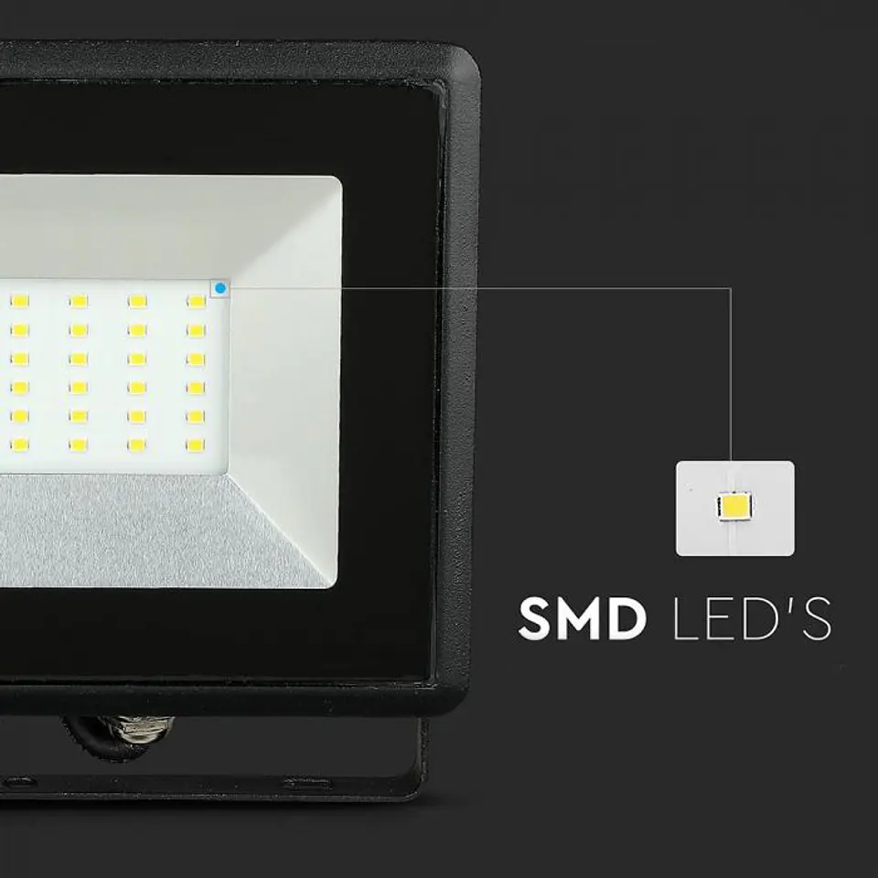 Projetor LED SMD E-Series 50W 3000K Preto V-TAC 7
