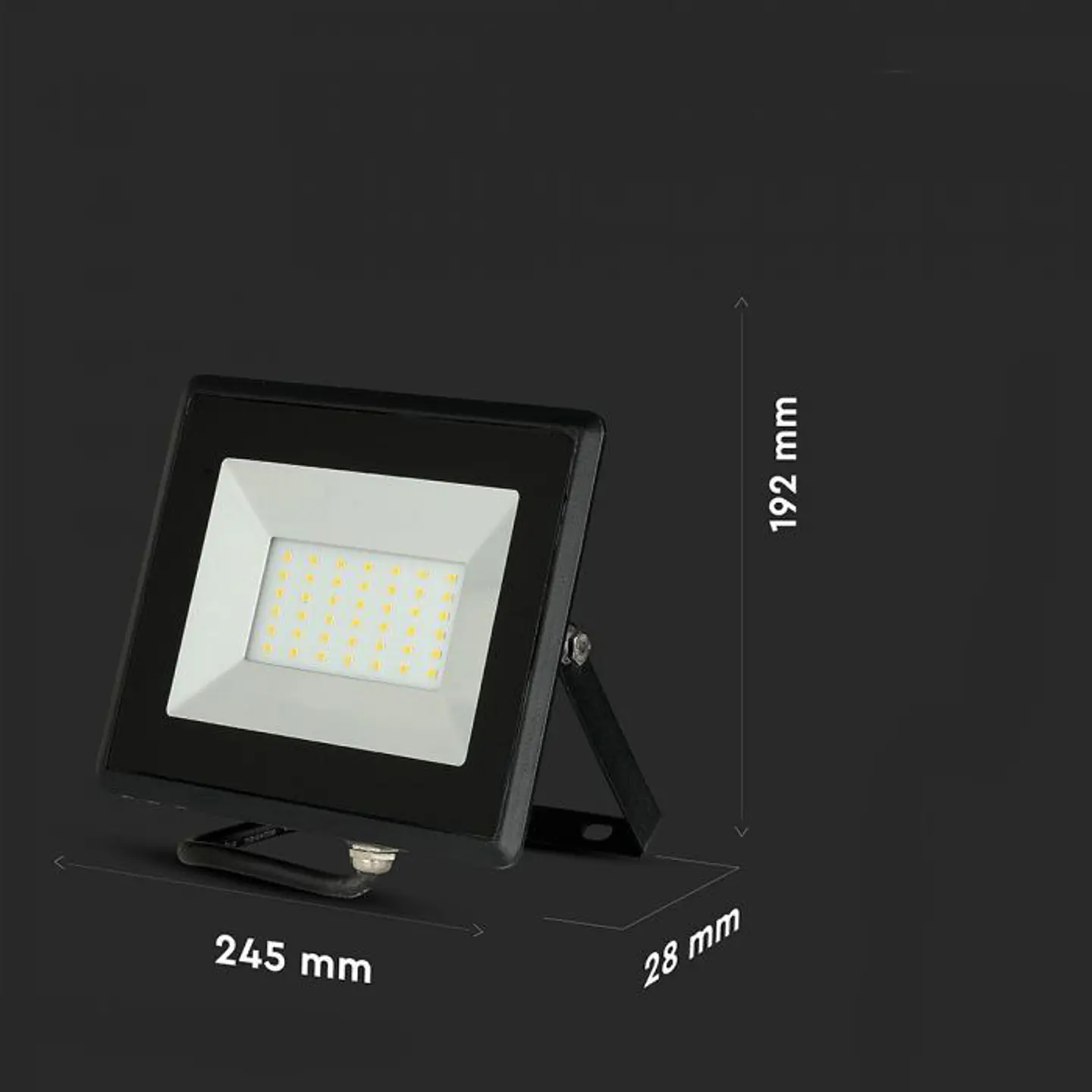 Projetor LED SMD E-Series 50W 3000K Preto V-TAC 6
