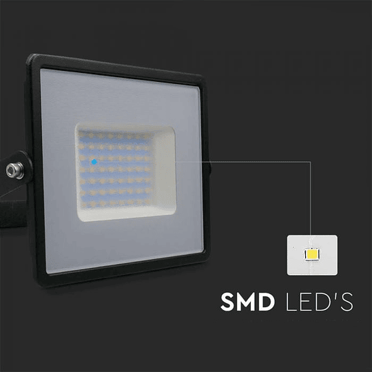 Projetor LED SMD E-Series 50W Corpo Preto/Vidro Cinzento V-TAC