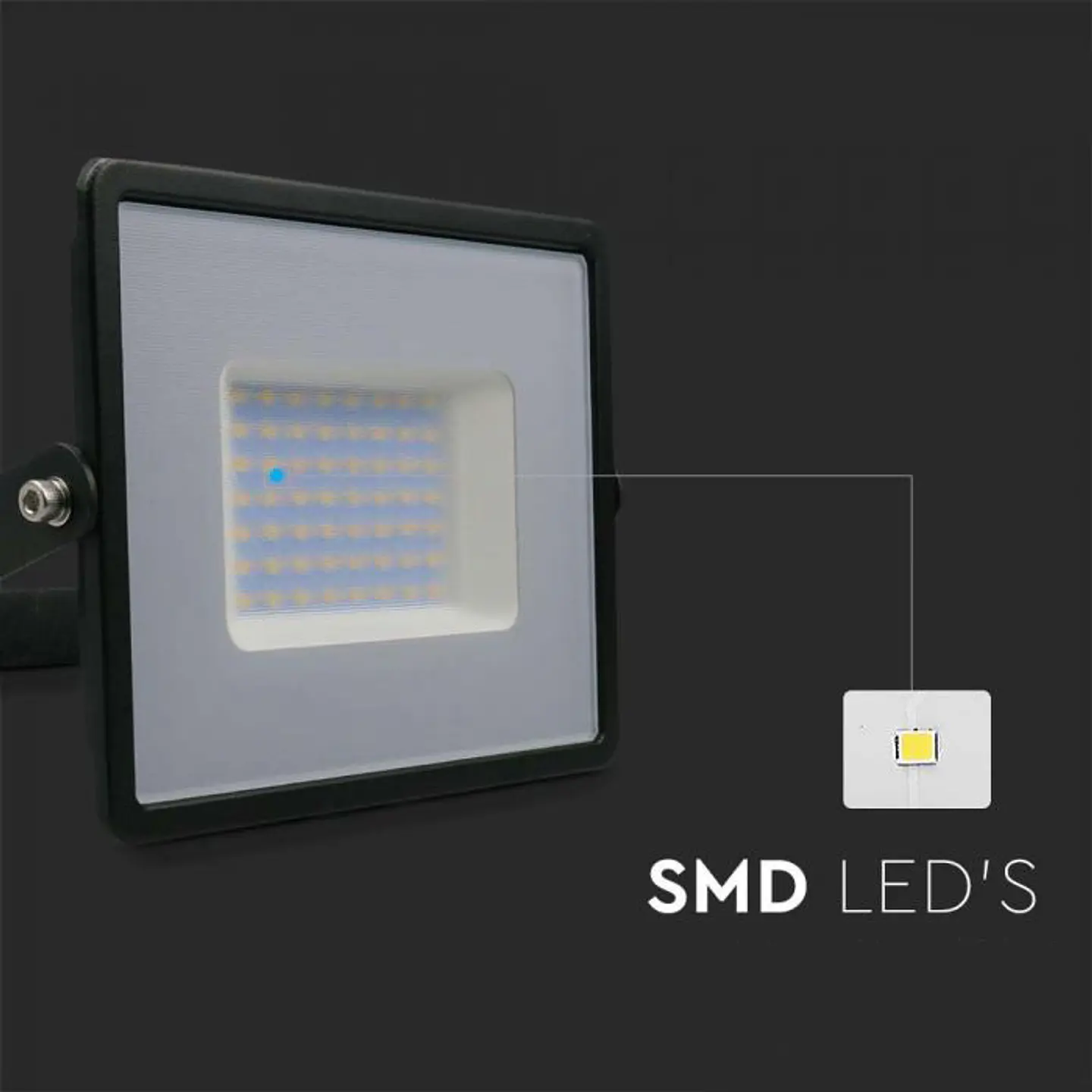 Proyector LED SMD E-Series 50W Cuerpo Negro/Vidrio Gris V-TAC 4