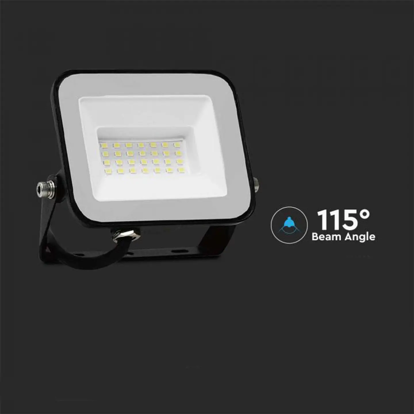Projetor LED Chip Samsung 30W 6500K Corpo Preto/Vidro Cinzento V-TAC 3
