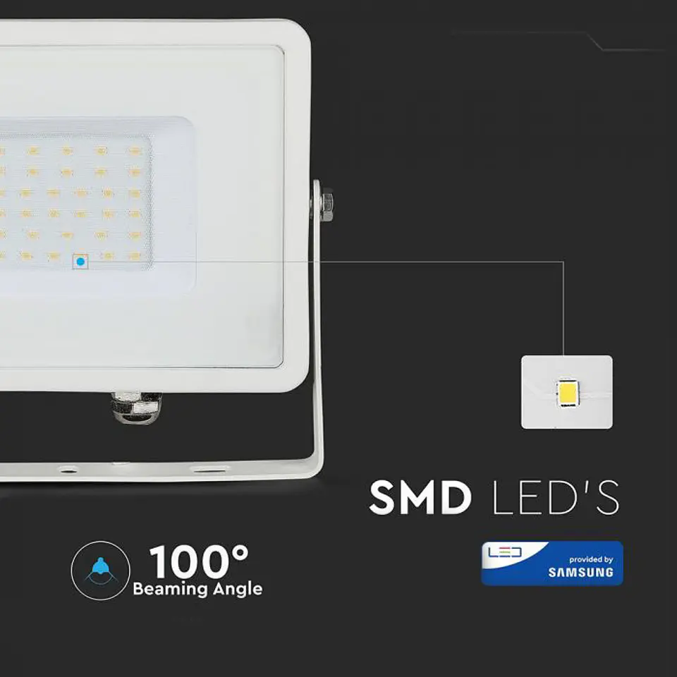 Projetor LED SMD Chip Samsung 30W 3000K Branco V-TAC 6