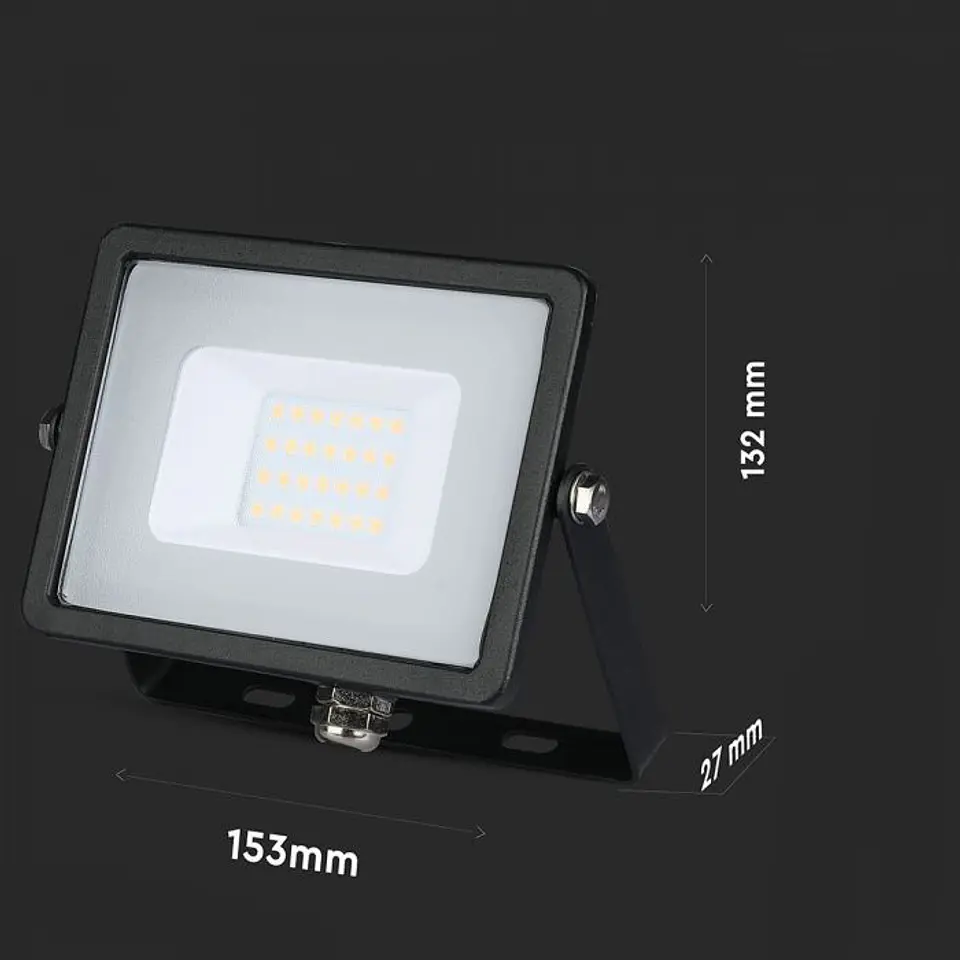 Proyector LED SMD Chip Samsung 20W 6400K Cuerpo Negro/Vidrio Gris V-TAC 6