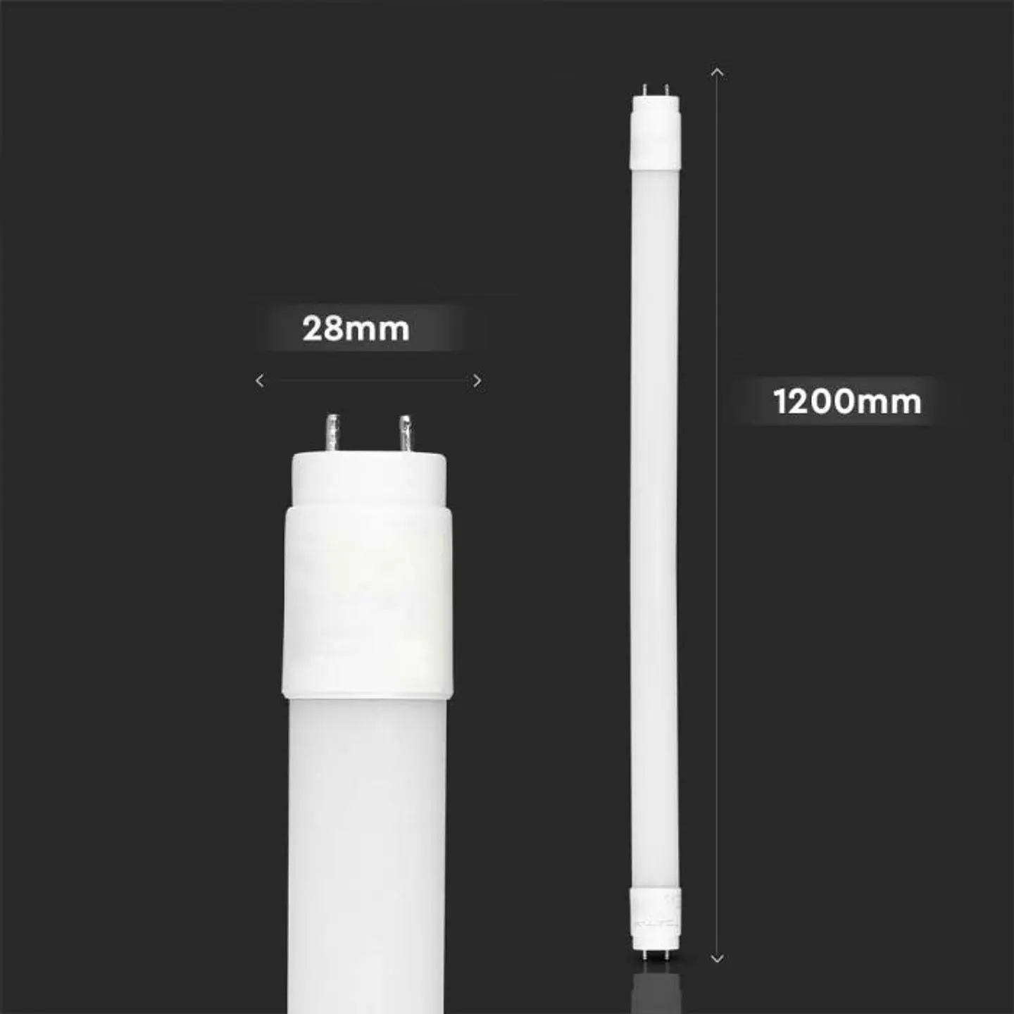 Lâmpada Tubo LED T8 Nanoplástico 18W 4000K 1200mm G13 V-TAC 2
