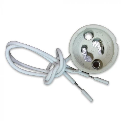 Soporte cerámico GU10 con cable PVC V-TAC