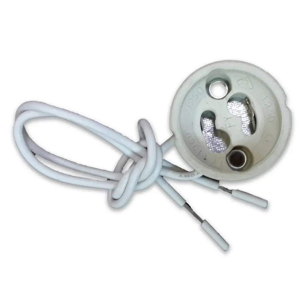 Soporte cerámico GU10 con cable PVC V-TAC 1